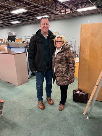 State Senator Michael E. Hastings and Executive Director of Together We Cope Kathy Straniero toured and discussed much needed improvements to Together We Cope facility after the tragic fire.