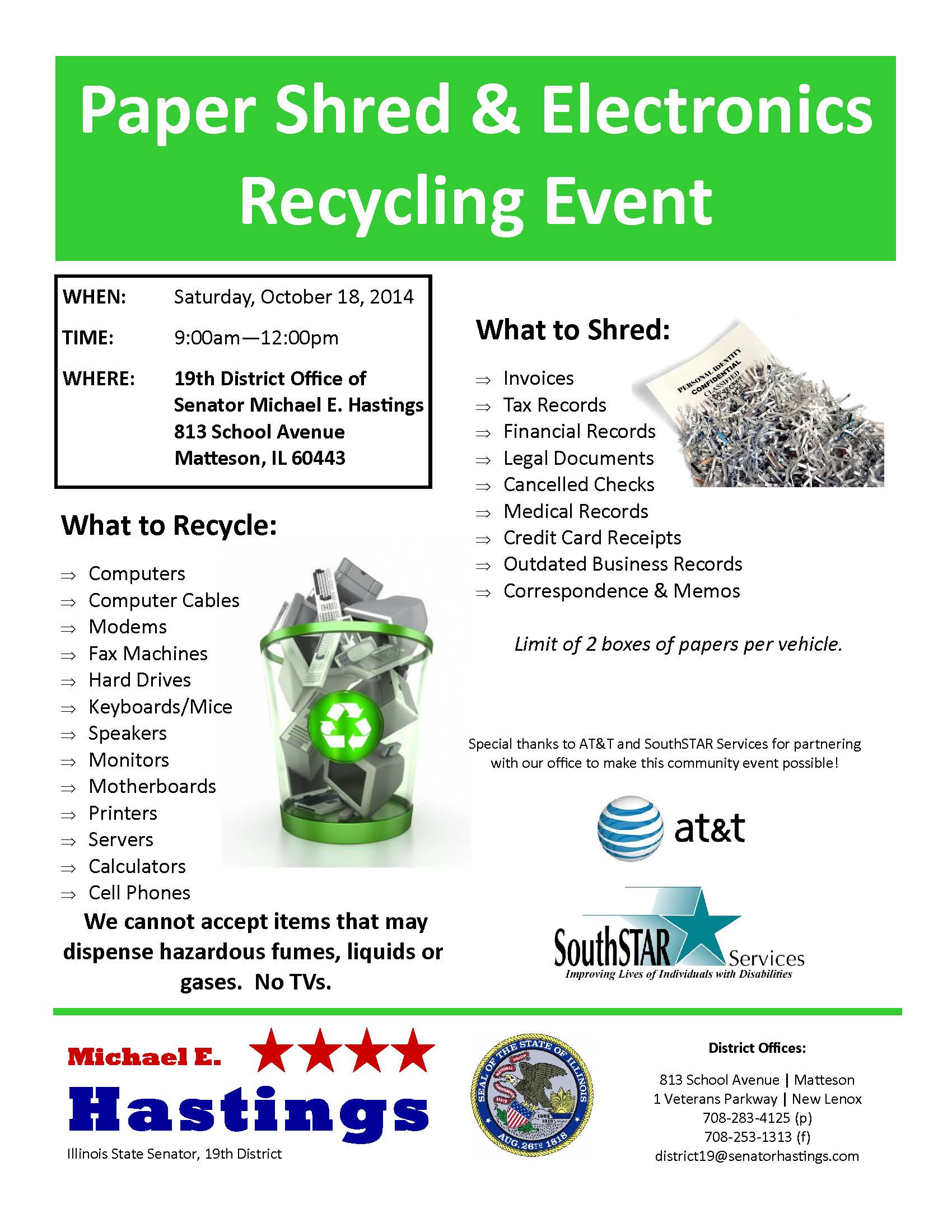 Paper Shred & Electronics Recycling Event